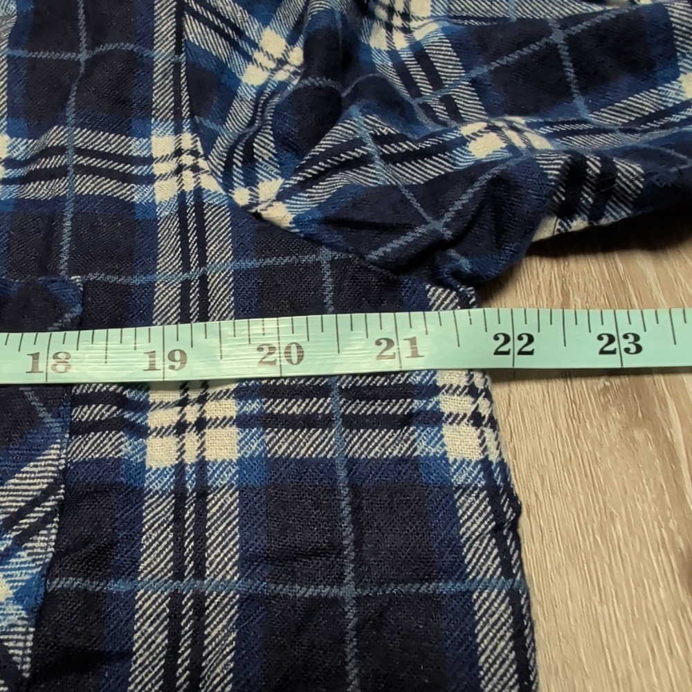 New Vintage Dickies Woodsman Flannel Shirt Mens M Blue Plaid Cotton Long Sleeve - Picture 4 of 5